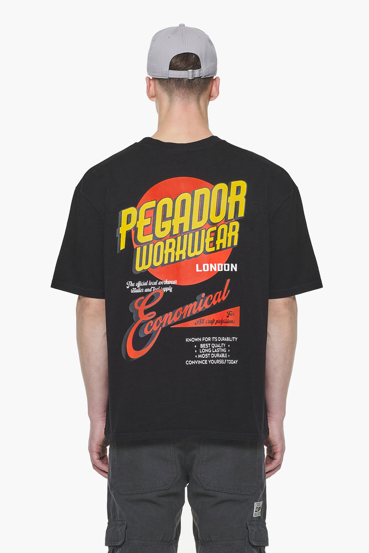 Pegador Docks Oversized Tee Vintage Washed Onyx Black