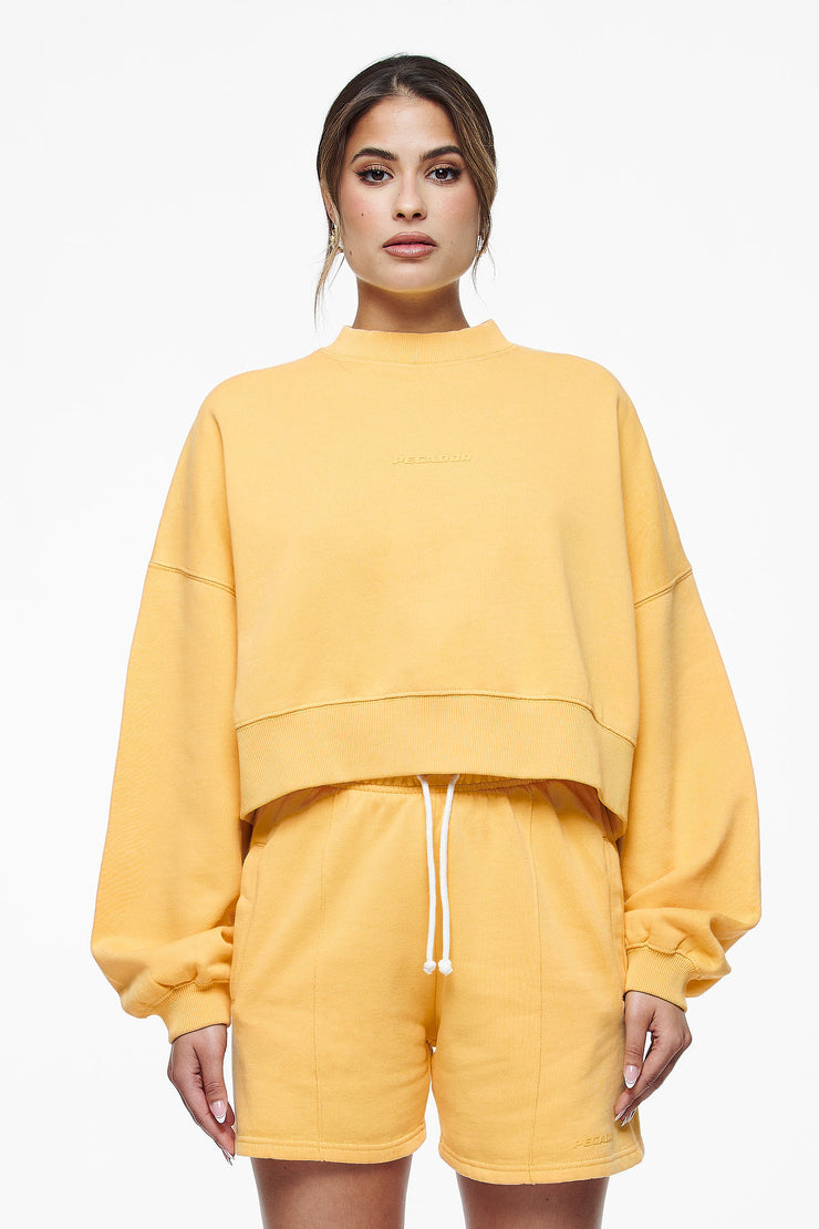 Pegador Londa Cropped Oversized Sweater Vintage Washed Golden Sun Gum