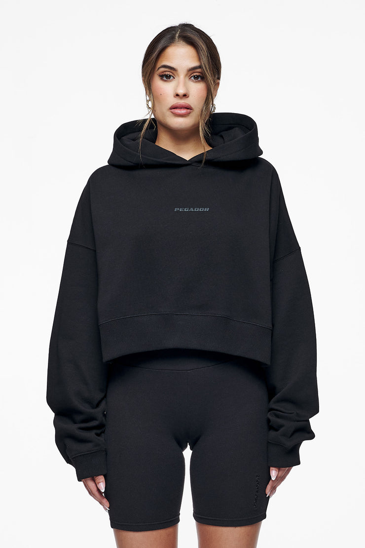 Pegador Salita Oversized Cropped Hoodie Black Gum