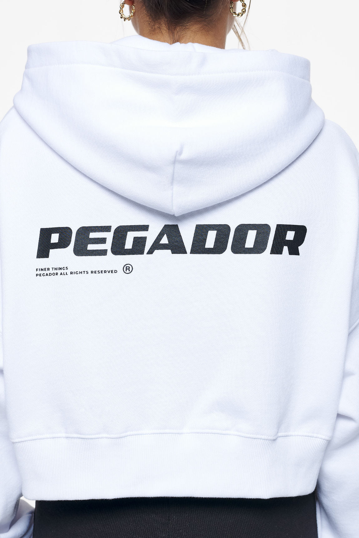 Culla Logo Oversized Cropped Hoodie White PEGADOR