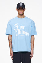 Pegador Kirk Oversized Tee Vintage Washed Riviera Blue Hauptansicht aus der Finer Things Kollektion für Herren