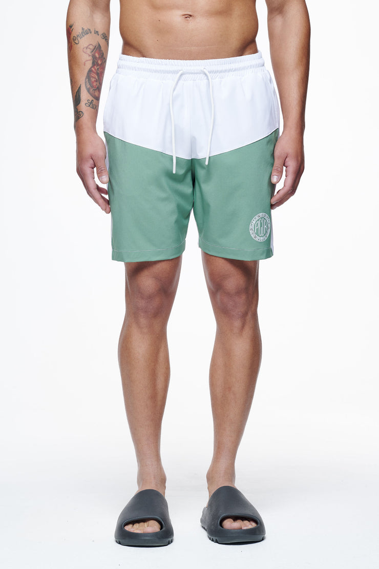 Pegador Baker Swim Shorts White Cypress Green