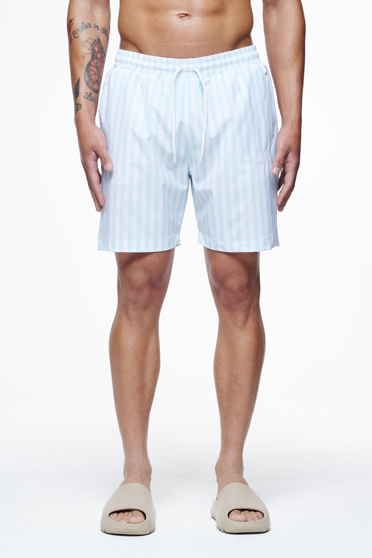 Pegador Manett Striped Swim Shorts Riviera Blue White