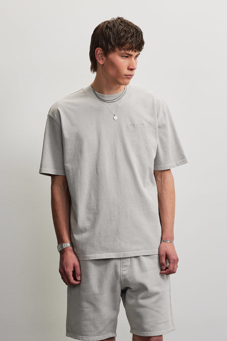 Logo Oversized Tee Vintage Light Grey