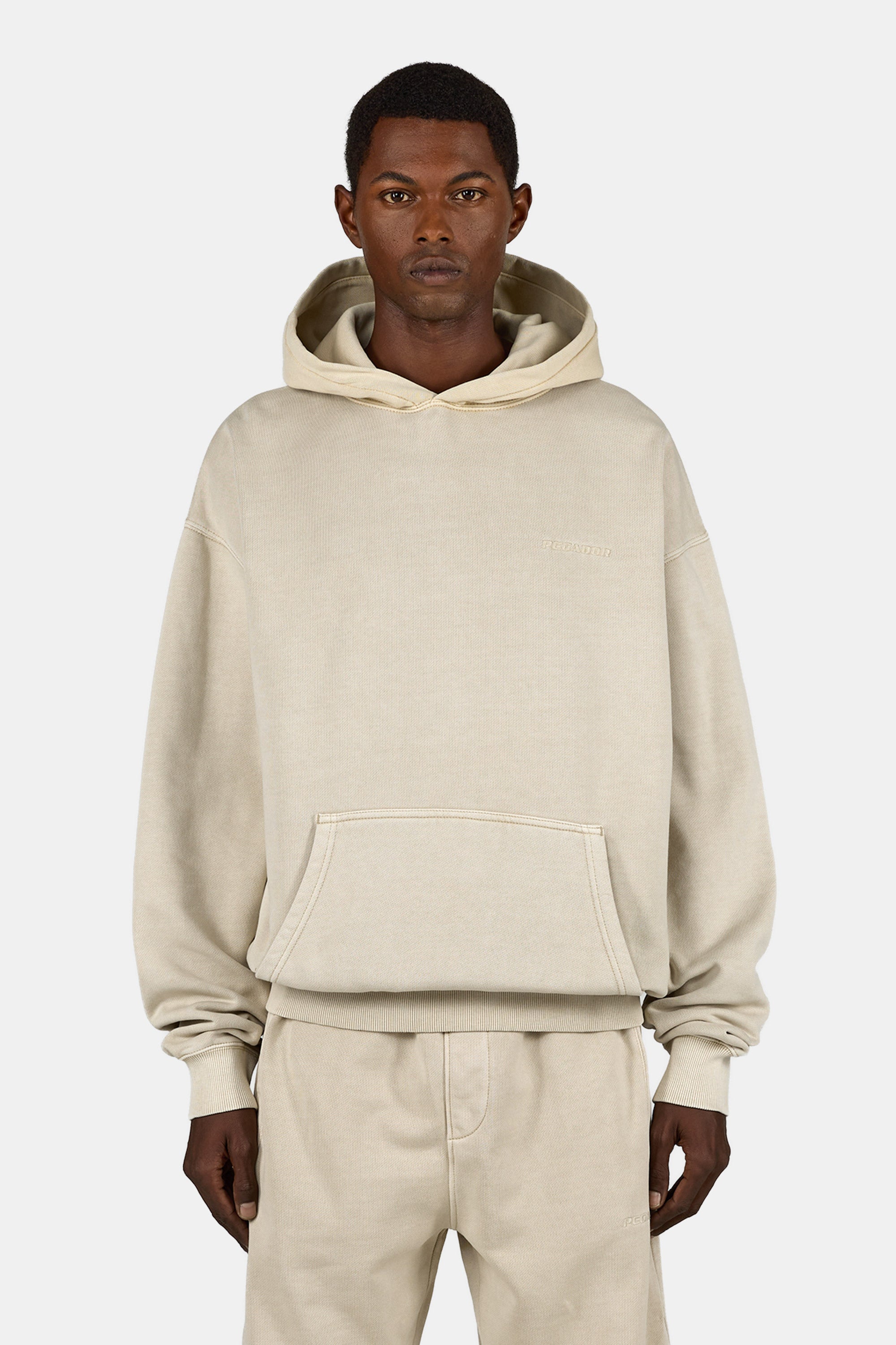 Logo Oversized Hoodie Vintage Beige