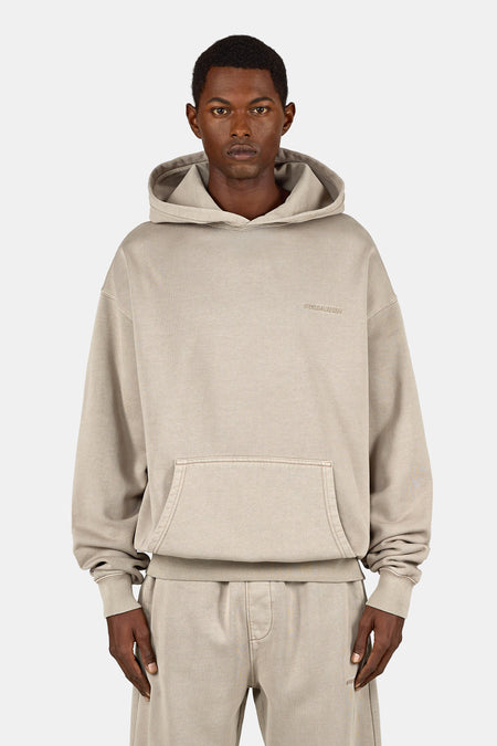 Logo Oversized Hoodie Vintage Rock Grey