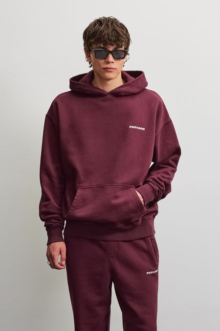 Logo Oversized Hoodie Dark Red