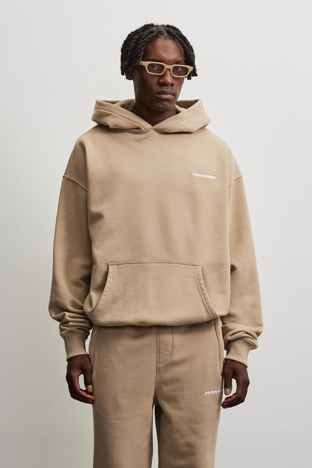 Logo Oversized Hoodie Beige