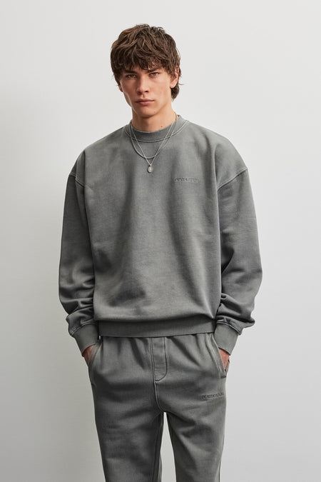 Logo Oversized Sweater Vintage Grey