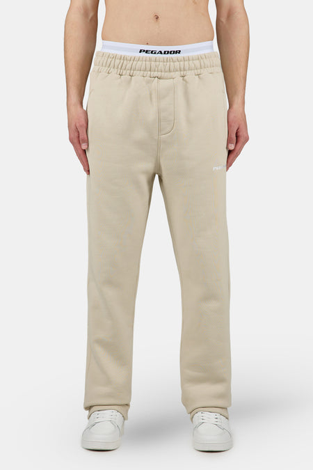 Logo Wide Sweat Pants Light Beige