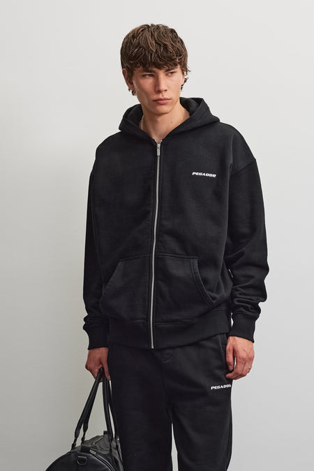 Logo Oversized Sweat Jacket Black