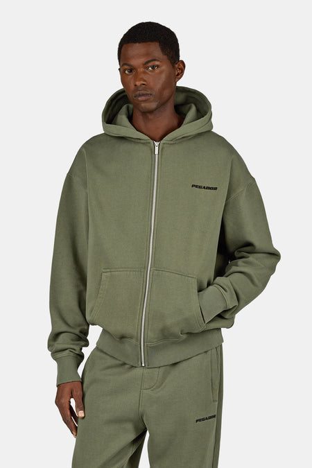 Logo Oversized Sweat Jacket Faded Olive