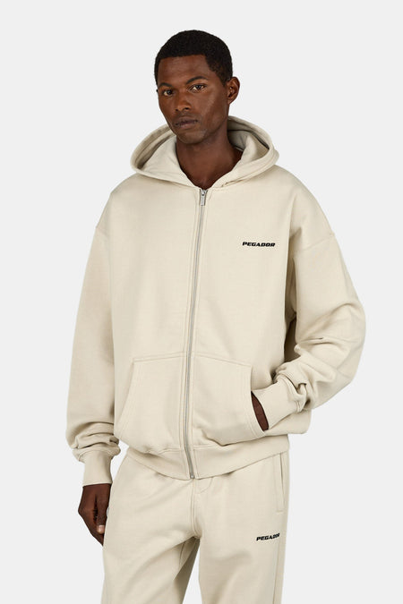 Logo Oversized Sweat Jacket Cozy Beige