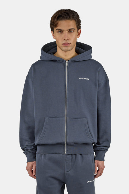 Logo Oversized Sweat Jacket Twilight Blue