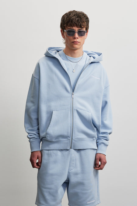 Logo Oversized Sweat Jacket Ocean Blue