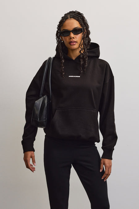 Clarita Logo Oversized Hoodie Black White Gum