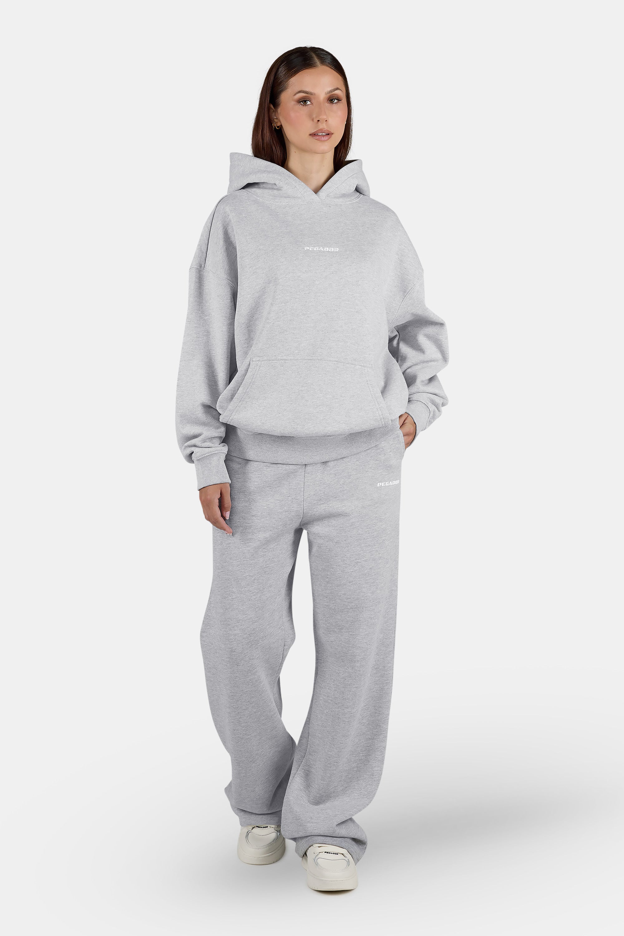 Anni Wide Sweat Pants Heather Grey – PEGADOR® - Main Image