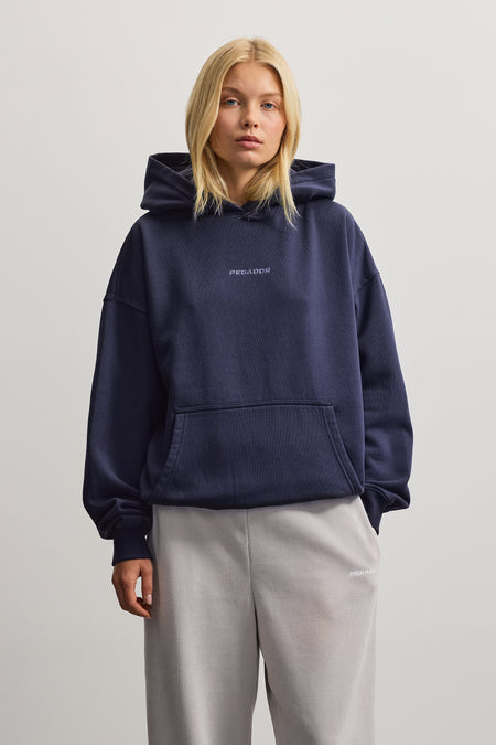 Clarita Logo Oversized Hoodie Indigo Blue