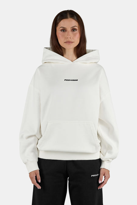 Clarita Logo Oversized Hoodie Warm White