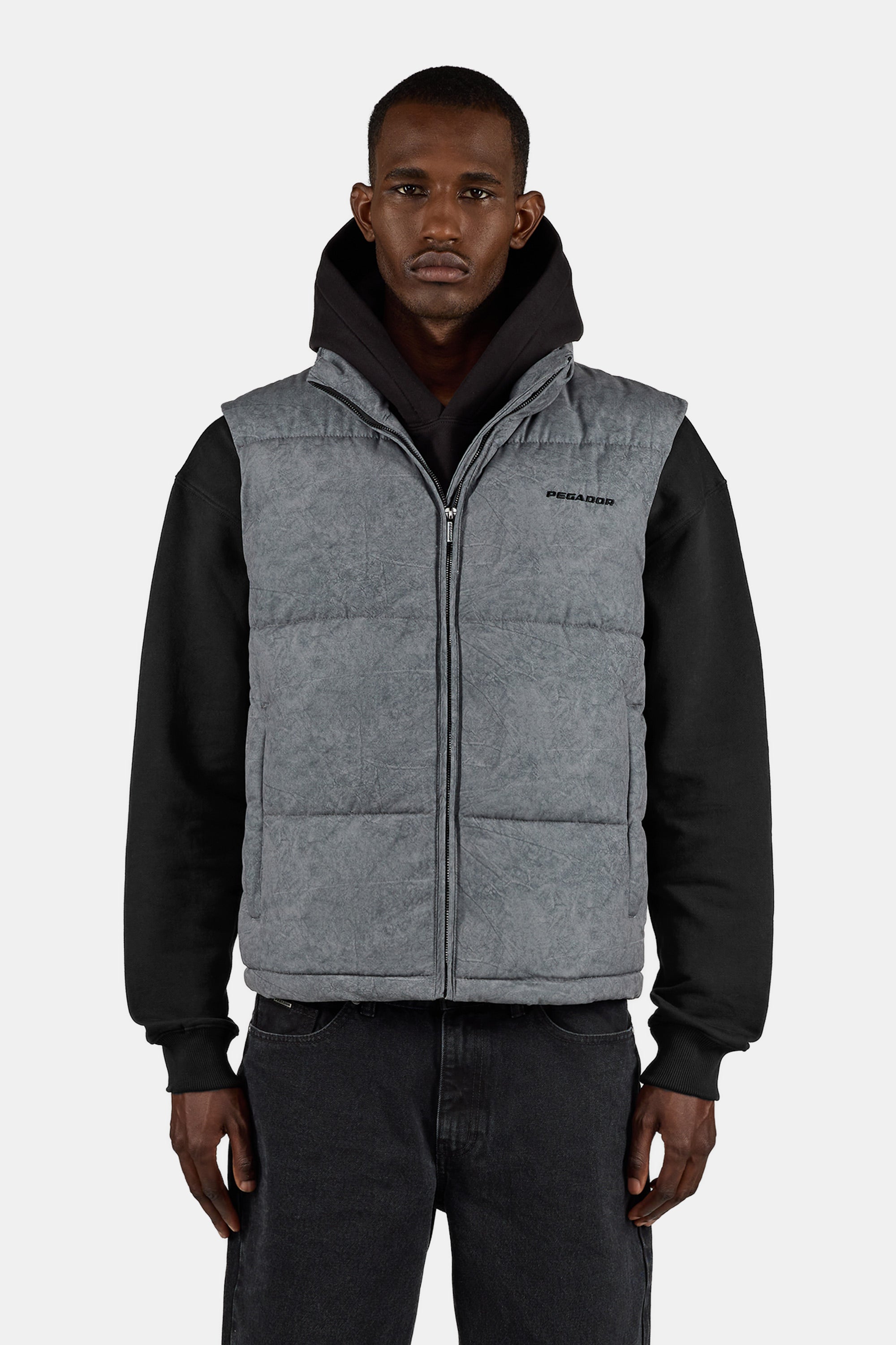 Landin Puffer Vest Concrete Grey – PEGADOR® Landin Puffer Vest Concrete Grey – PEGADOR®