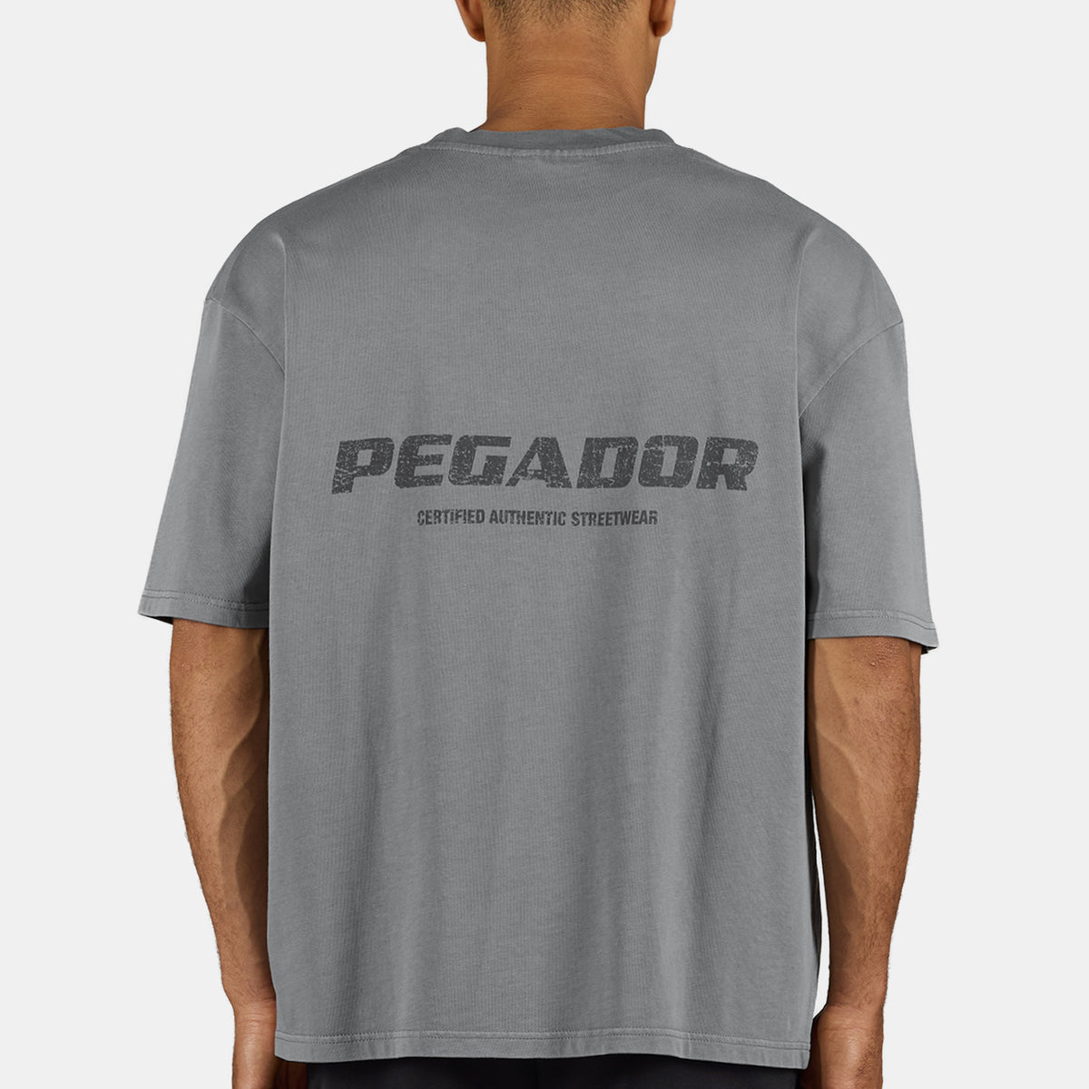 Colne Logo Oversized Tee Vintage Grey Rough Graphite – PEGADOR®