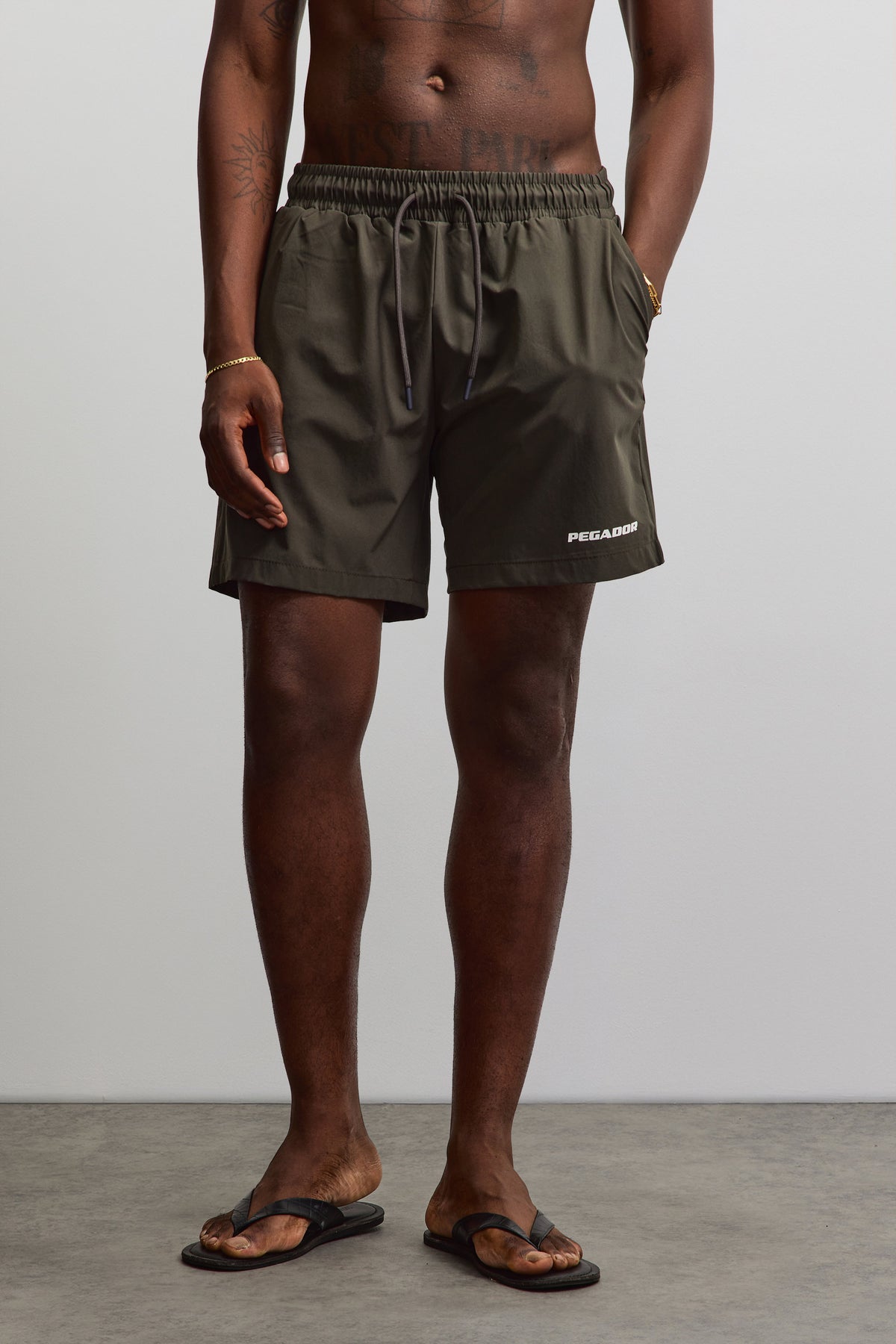 Logo Swim Shorts Dark Olive - XS