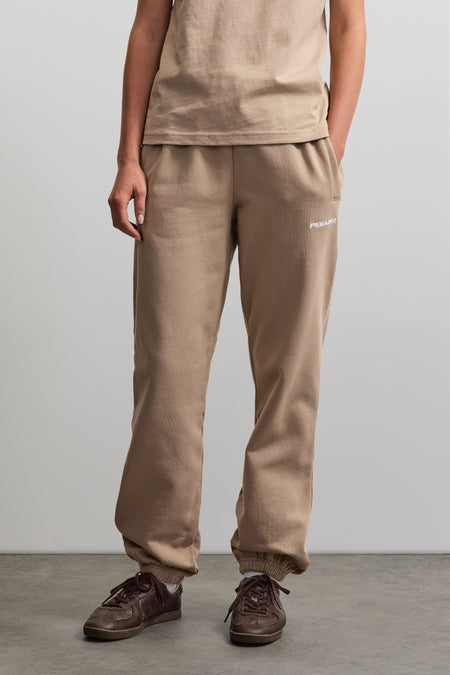 Villa High Waisted Sweat Pants Beige White