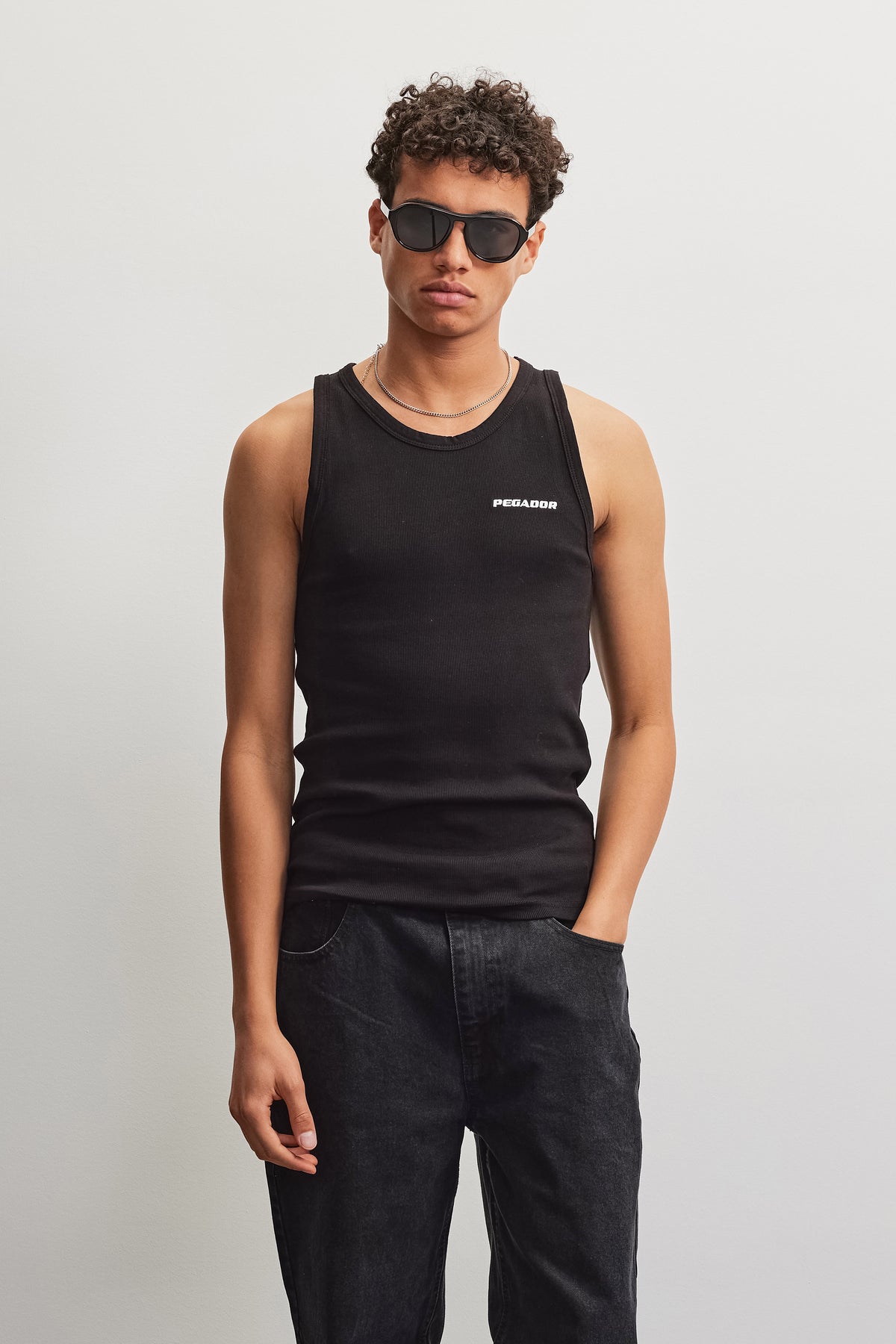 Logo Rib Undershirt Black - XS