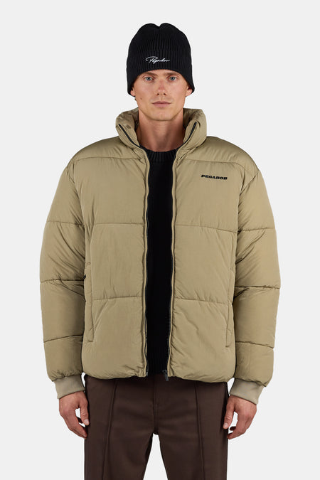 Solin Crushed Puffer Jacket Mud Beige
