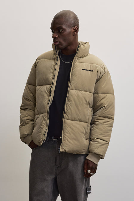 Solin Crushed Puffer Jacket Mud Beige