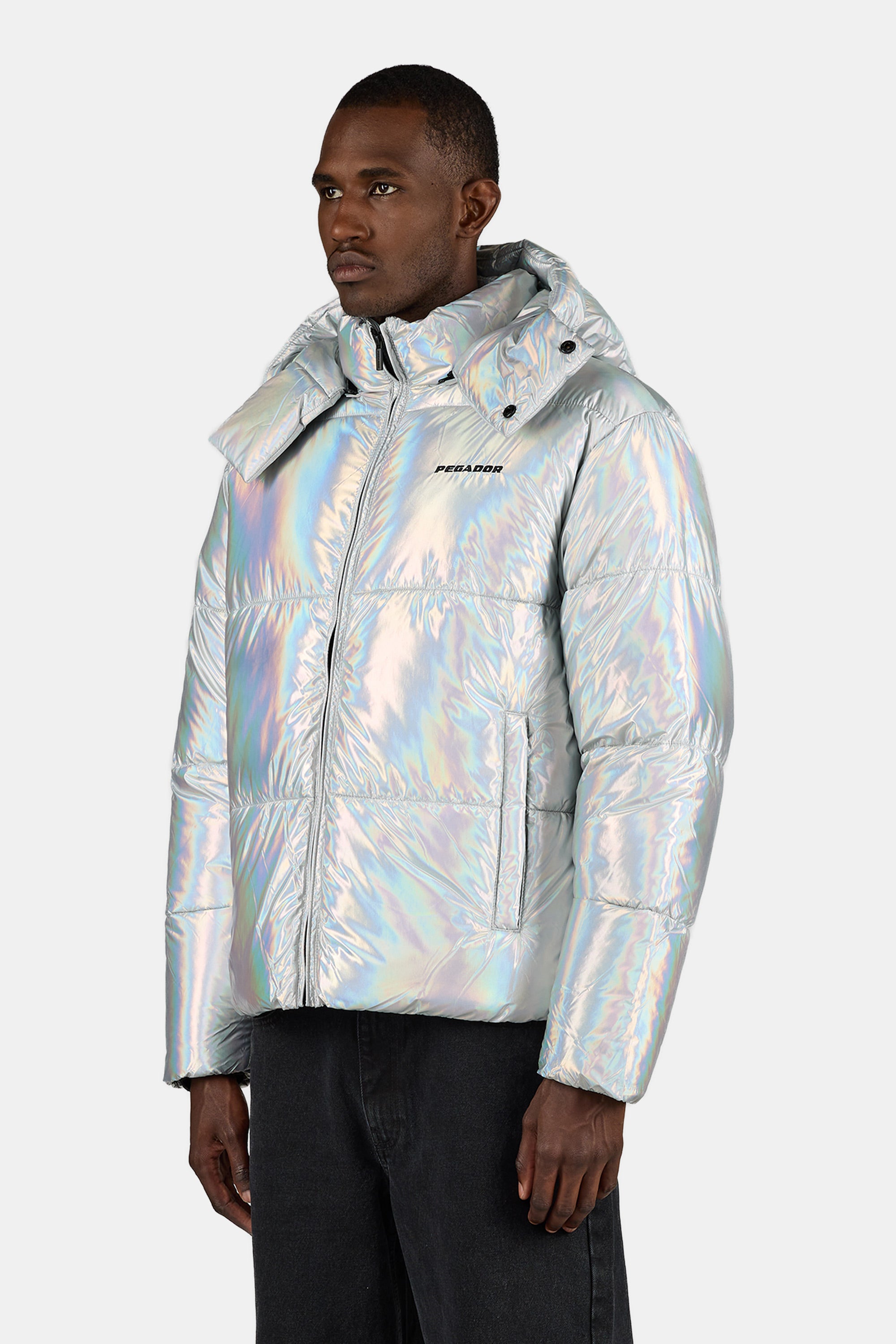 Outerwear Supreme Iridescent Puffy Jacket Green Purple Iridescent