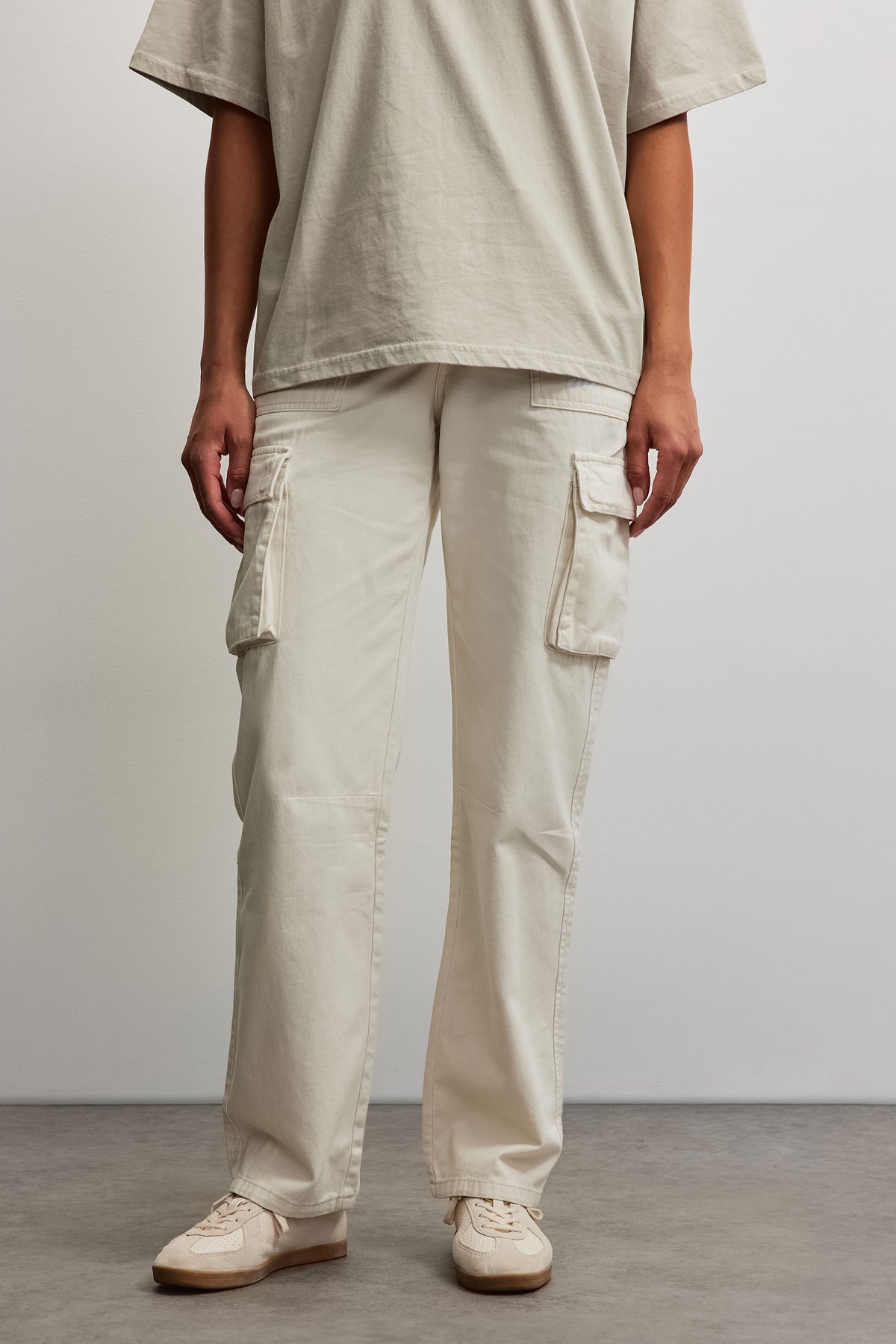 Bodo Wide Cargo Pants Salty Cream - XS