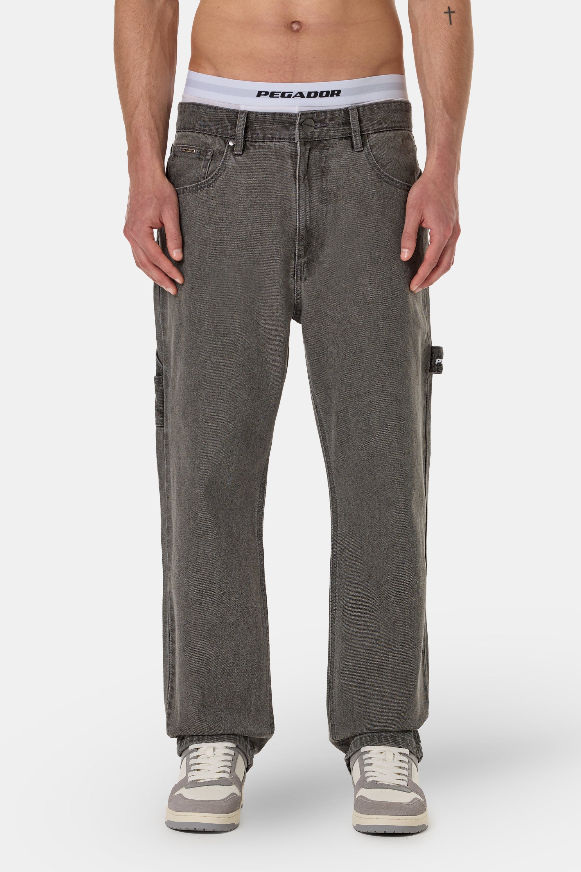 Daule Baggy Workwear Jeans Washed Grey – PEGADOR®