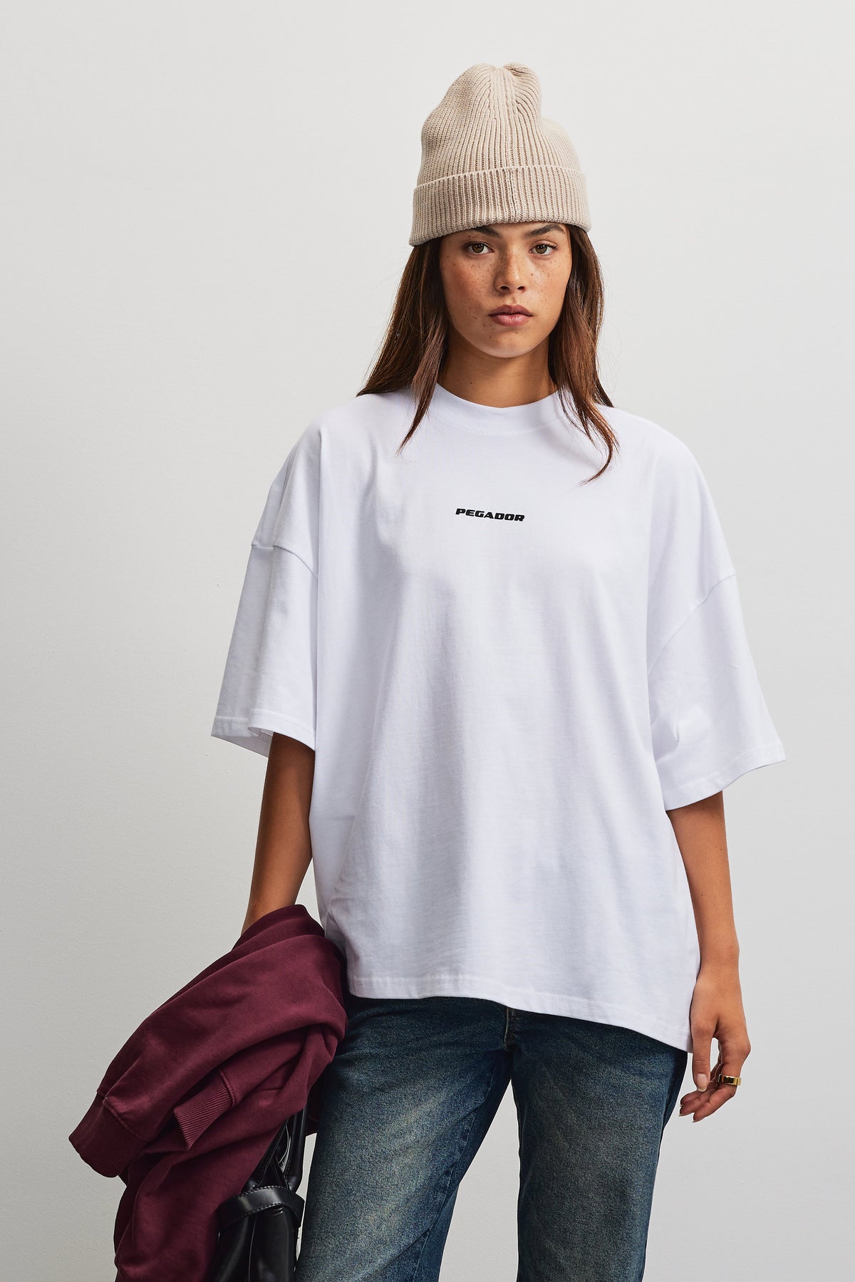 Bracy Heavy Oversized Tee White Gum - XS