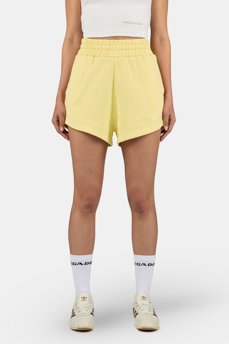 Wiluna High Waisted Sweat Shorts Soft Yellow