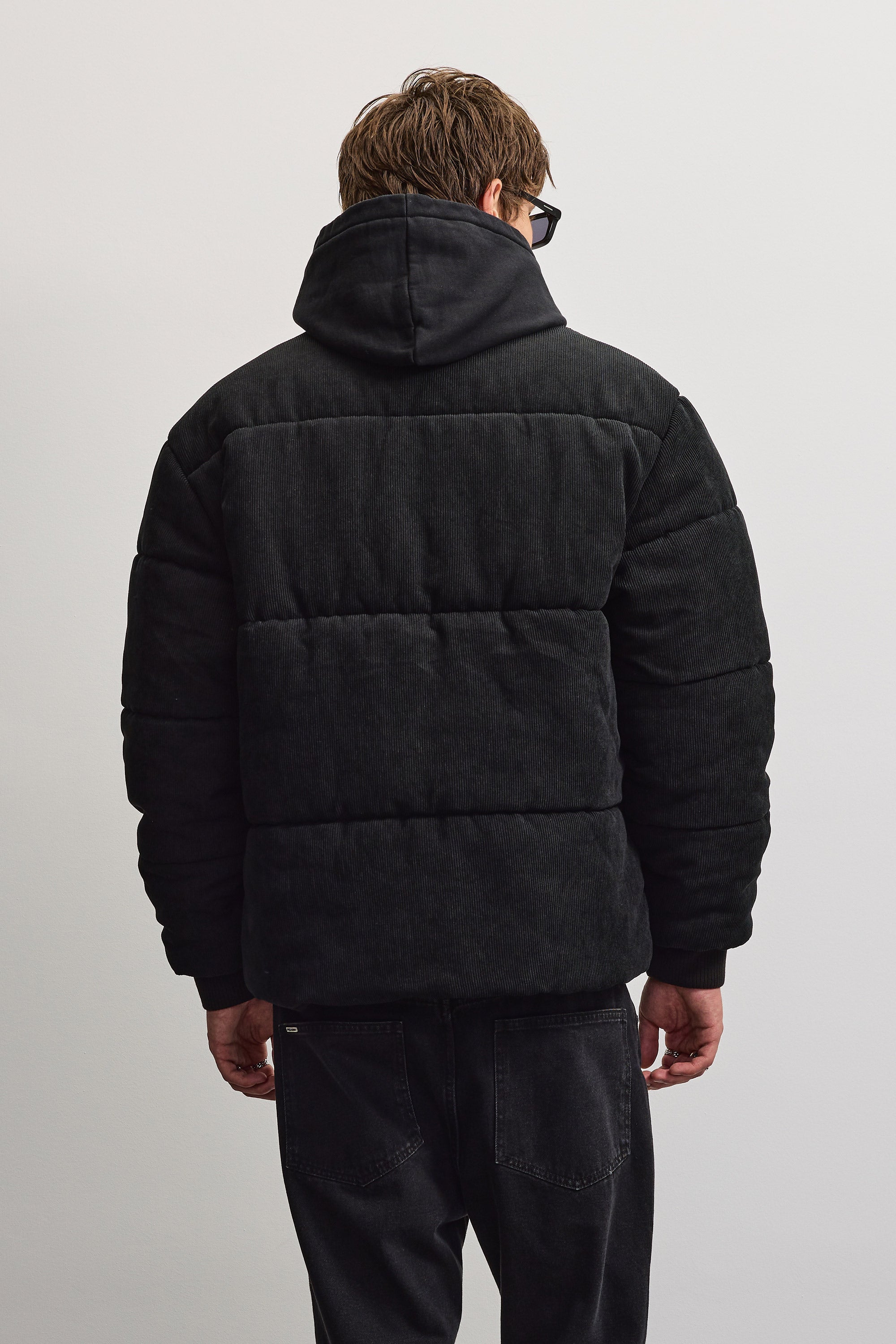 Solin Cord Puffer Jacket Black – PEGADOR®