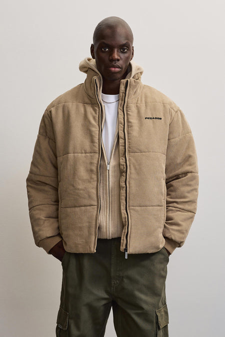 Solin Cord Puffer Jacket Sand