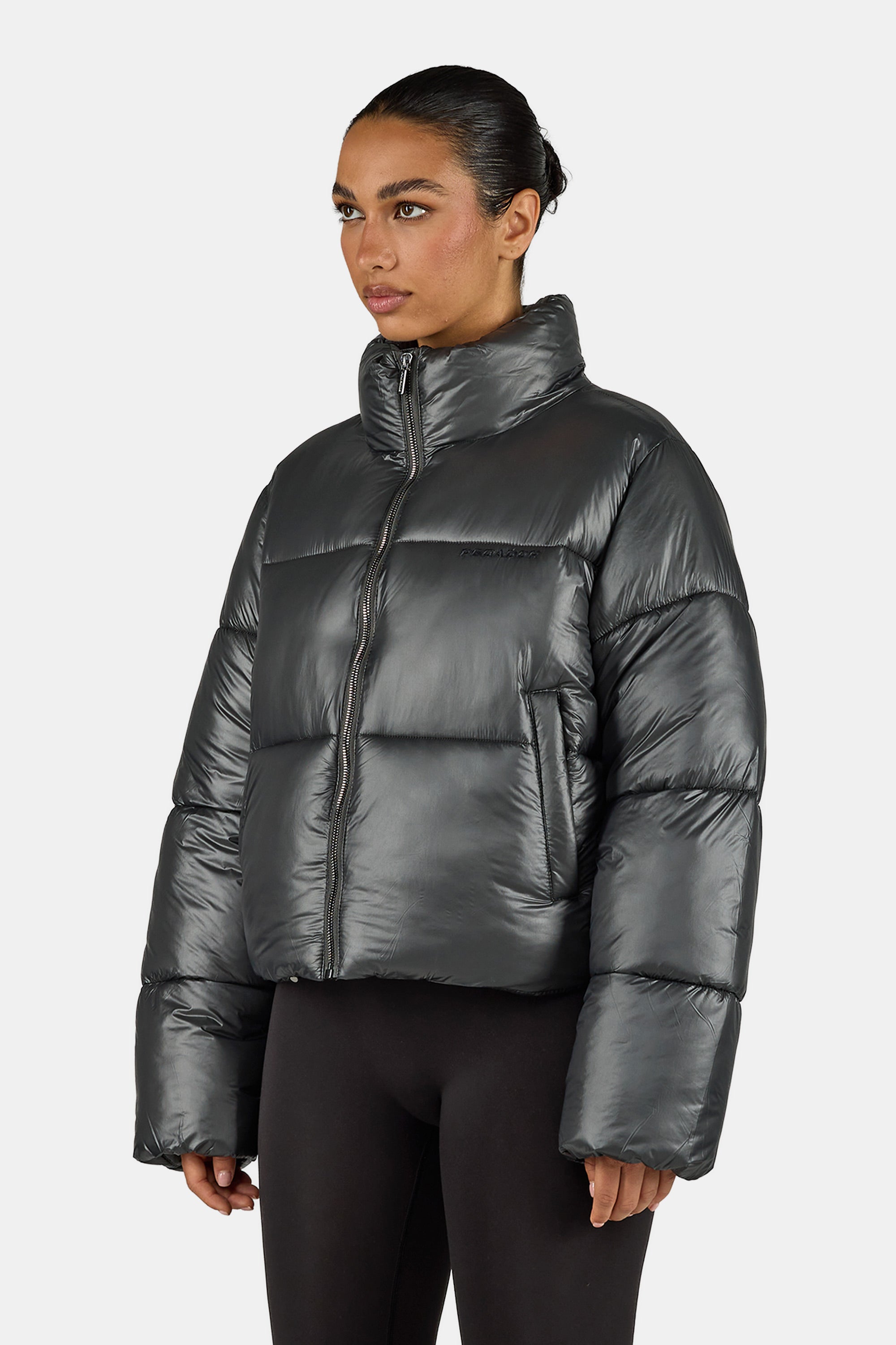 Georgia Light Glossy Puffer Jacket Anthracite – PEGADOR®