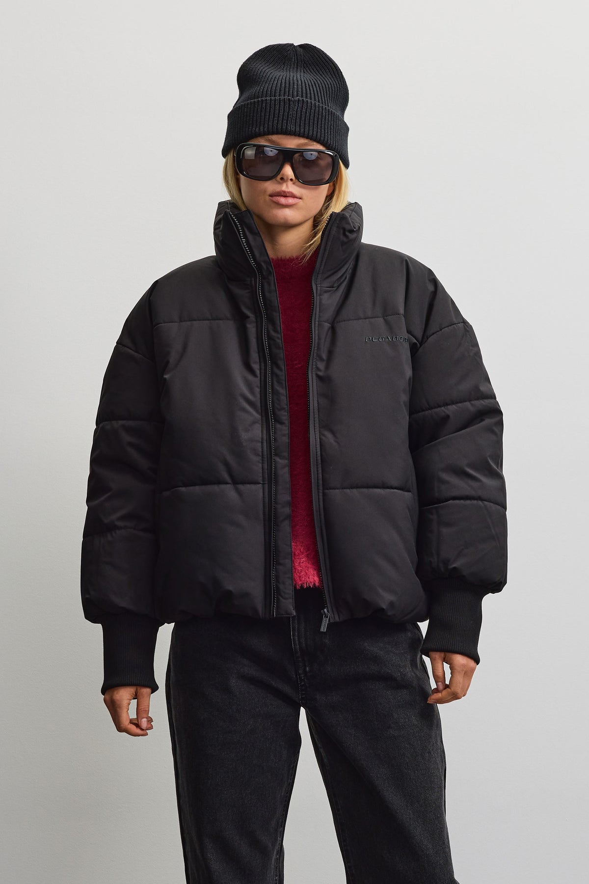 Jara Oversized Boxy Puffer Jacket Black - XS