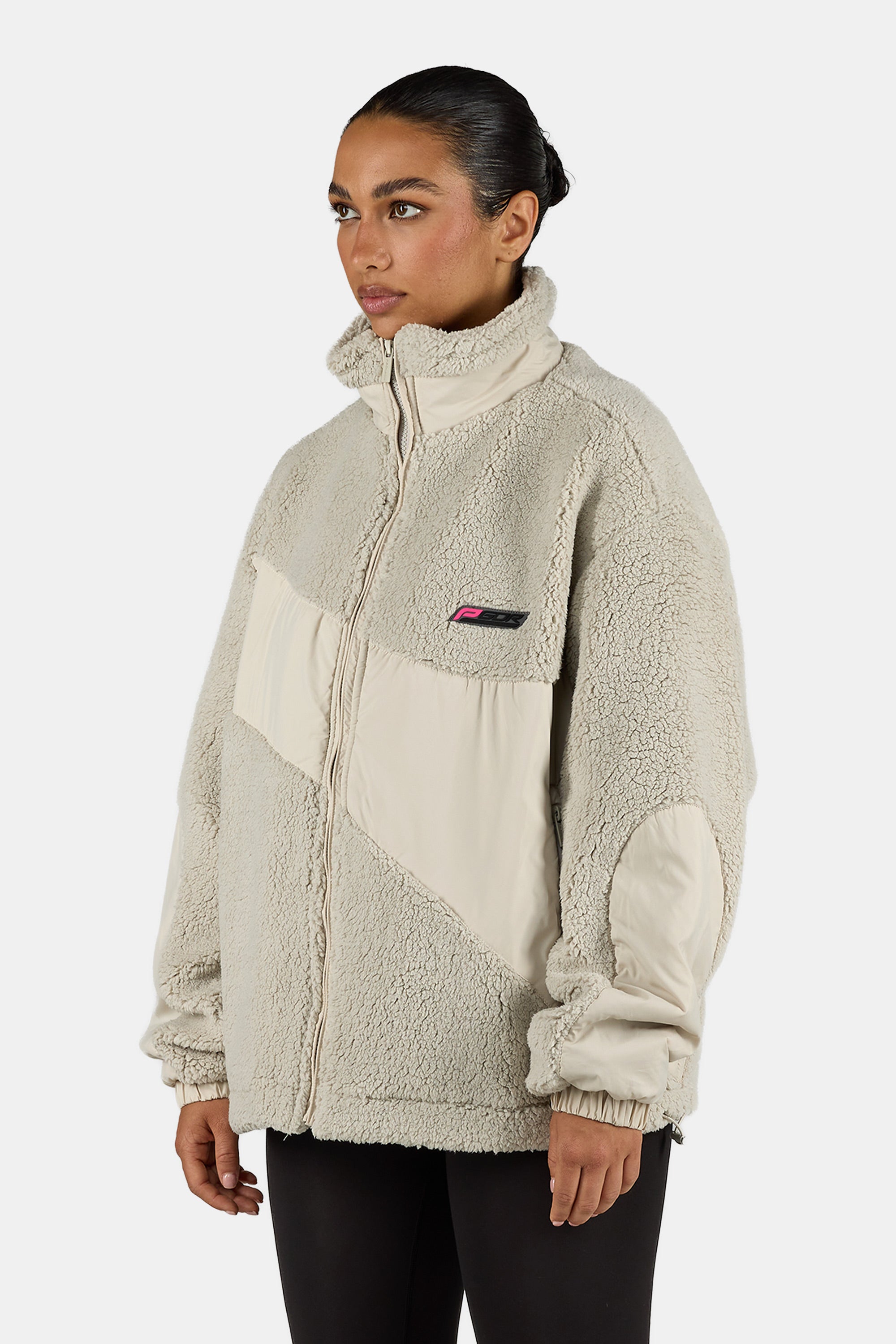 Casma Teddy Fabric Mix Jacket Moon Grey – PEGADOR®