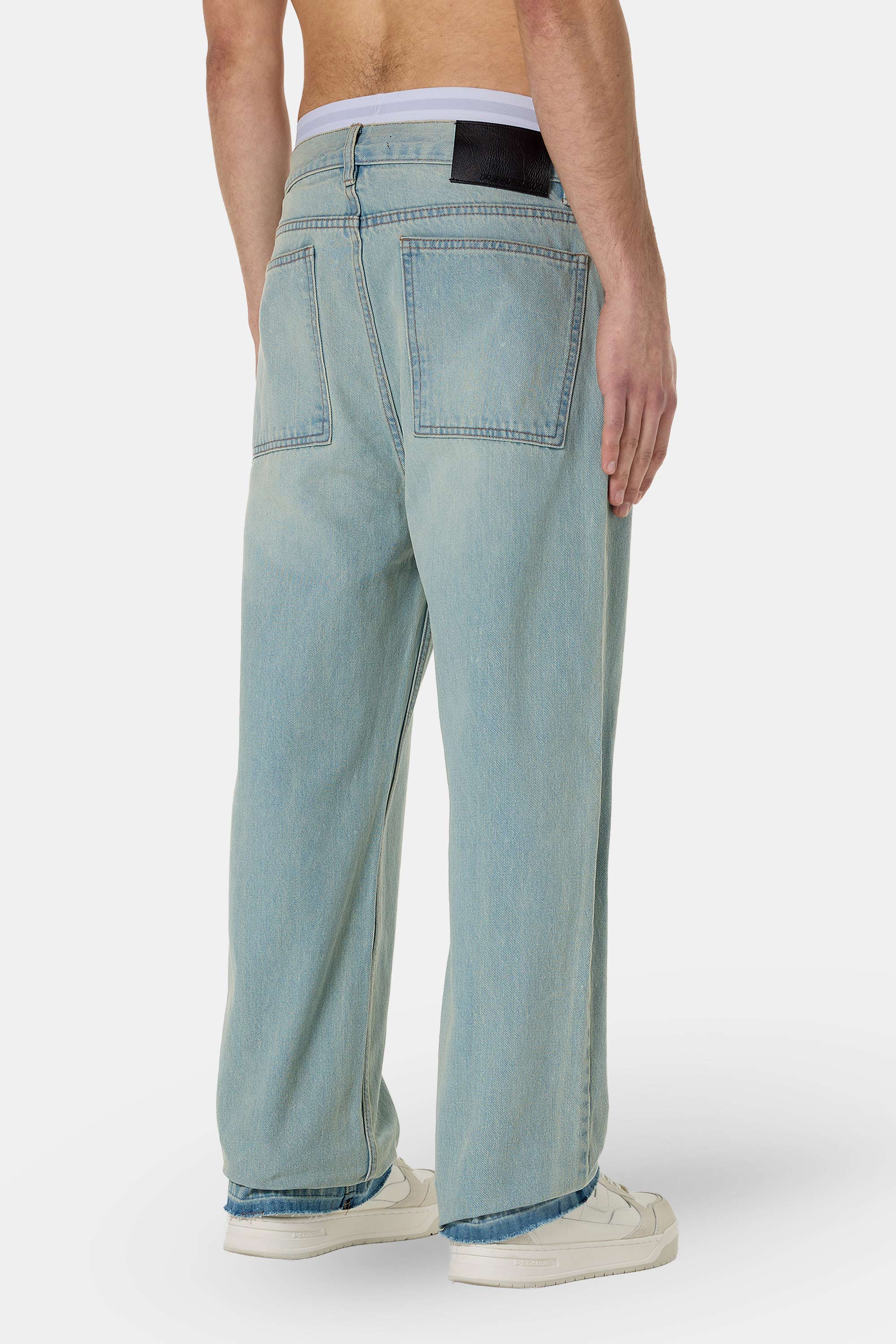 Barrow Wide Baggy Jeans Sand Washed Blue