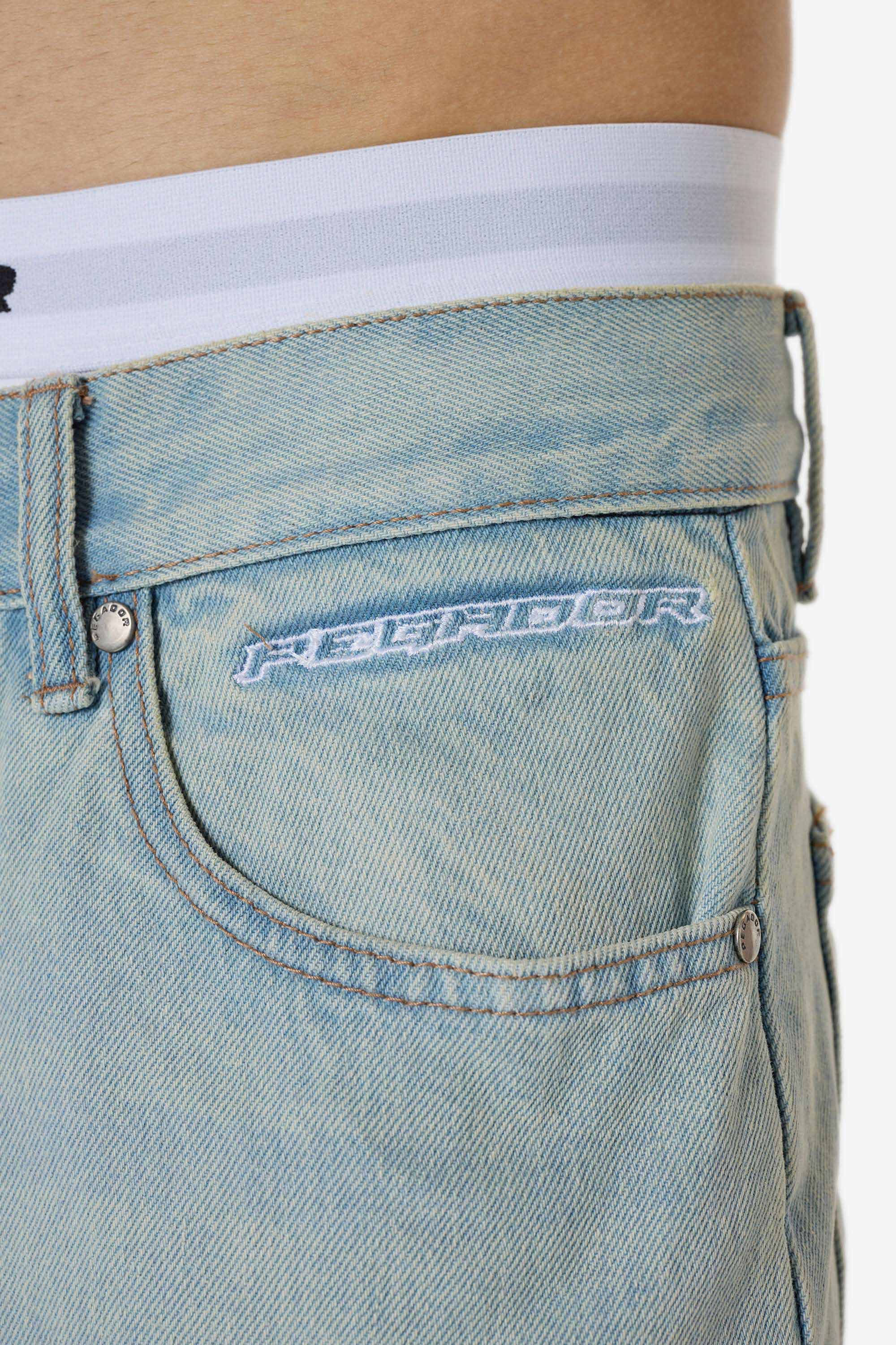 Barrow Wide Baggy Jeans Sand Washed Blue
