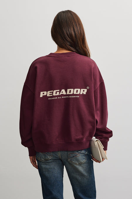 Tory Logo Oversized Sweater Dark Red