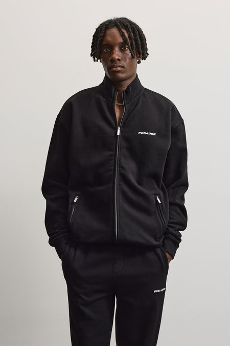 Logo Oversized Sweat Track Jacket Black