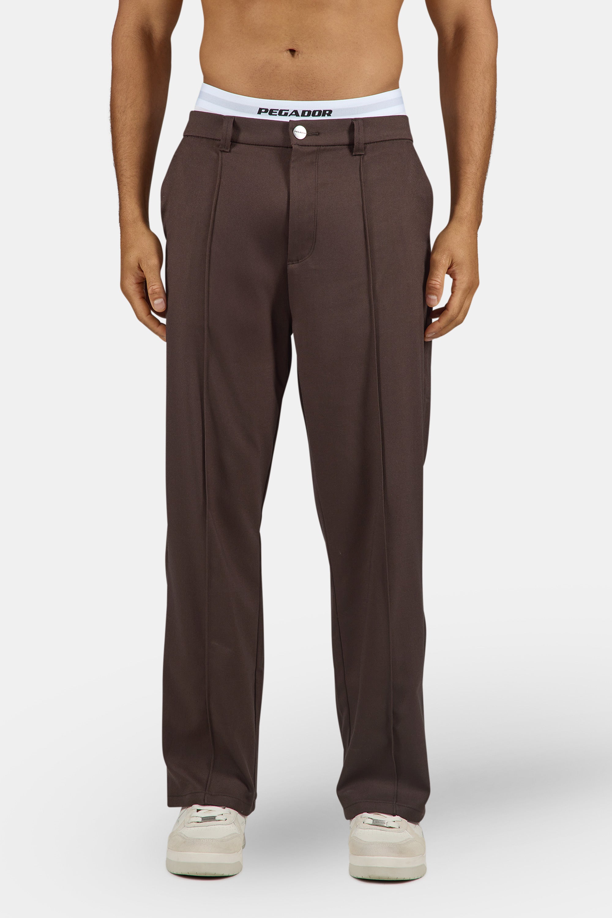 Mador Wide Suit Pants Dark Brown – PEGADOR®