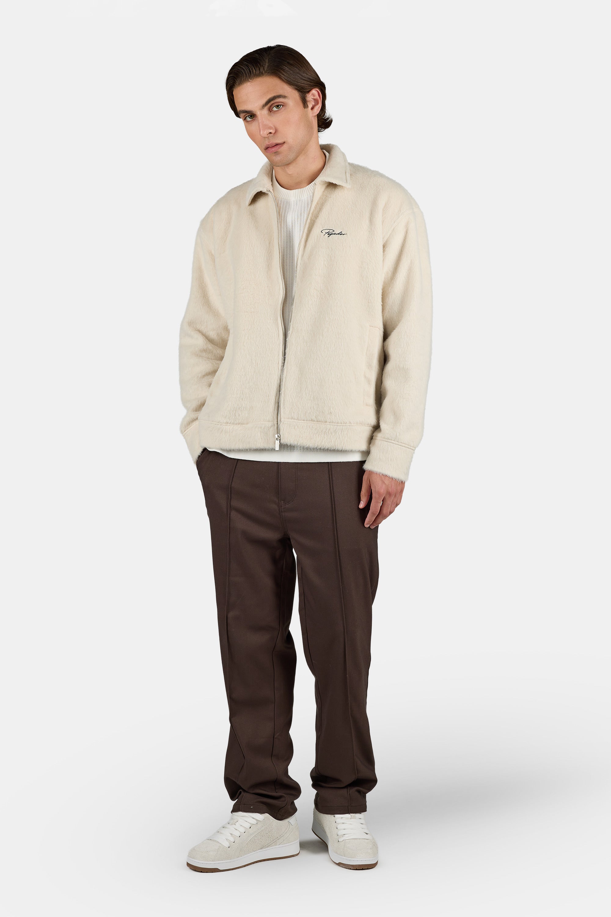 Teros Furry Flannel Overshirt Stone – PEGADOR®