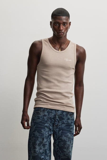 Signar Waffle Undershirt Warm Taupe
