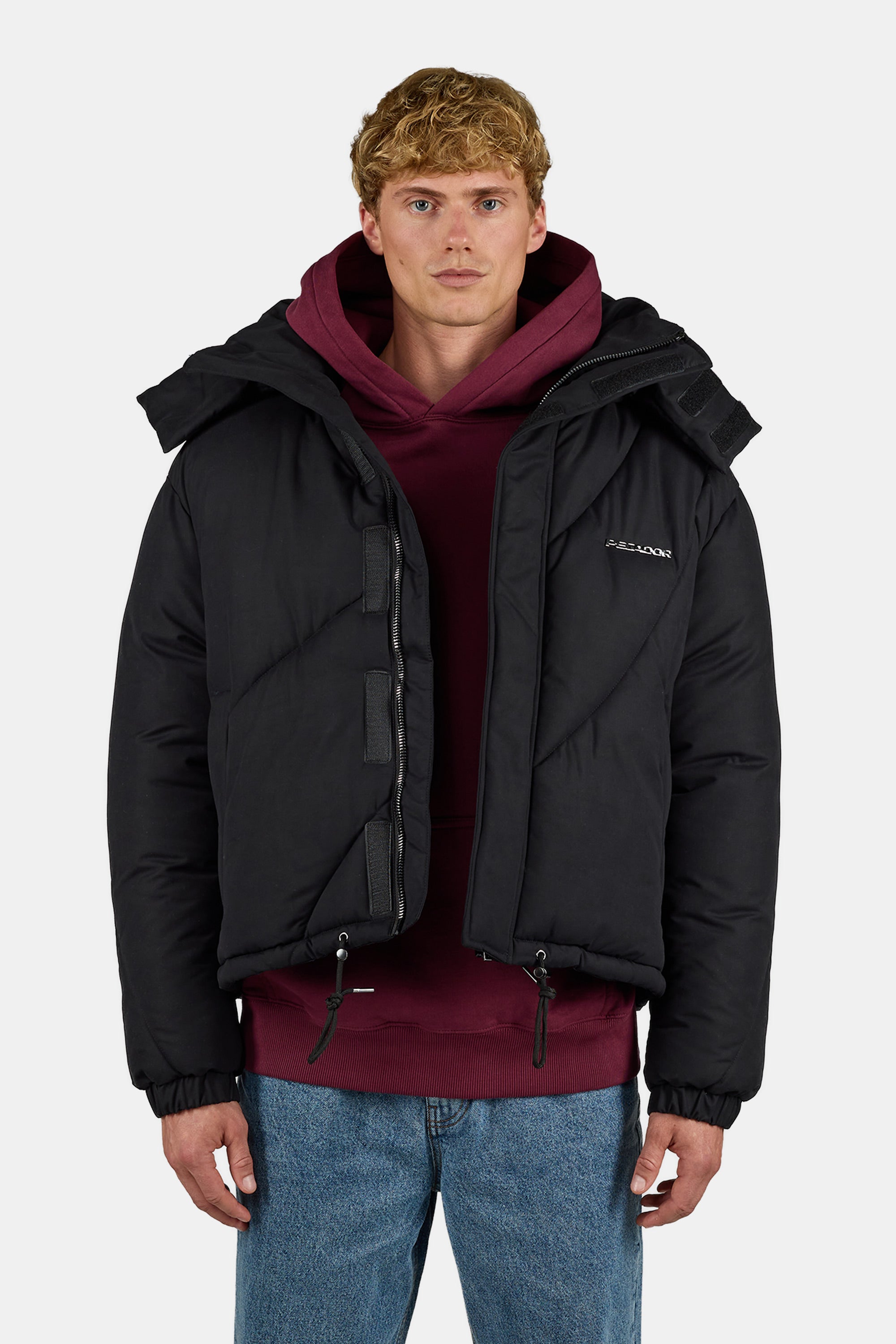 Henry Logo Oversized Puffer Jacket Black – PEGADOR®