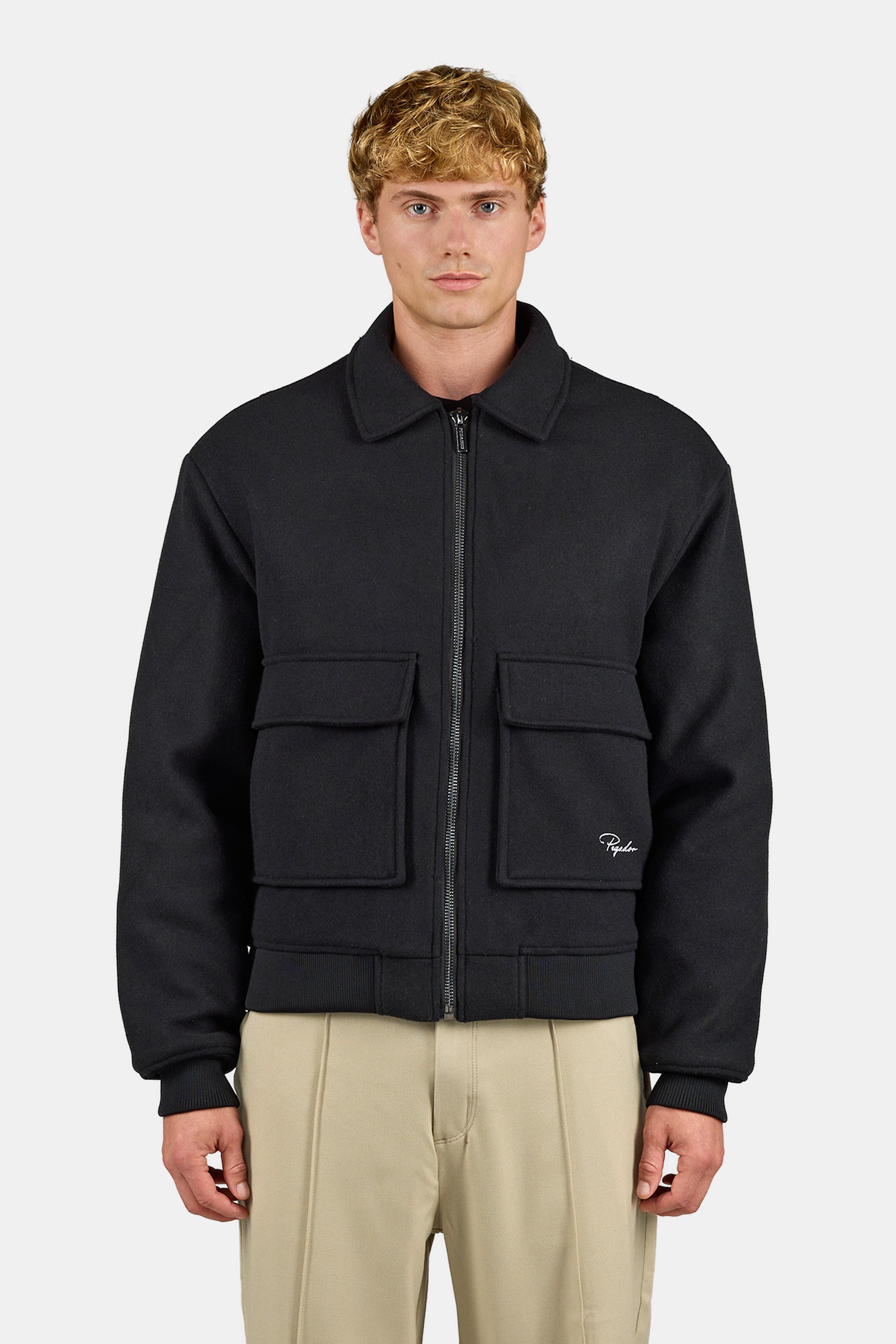 Aiken Wooloptic Bomberjacket Black – PEGADOR®