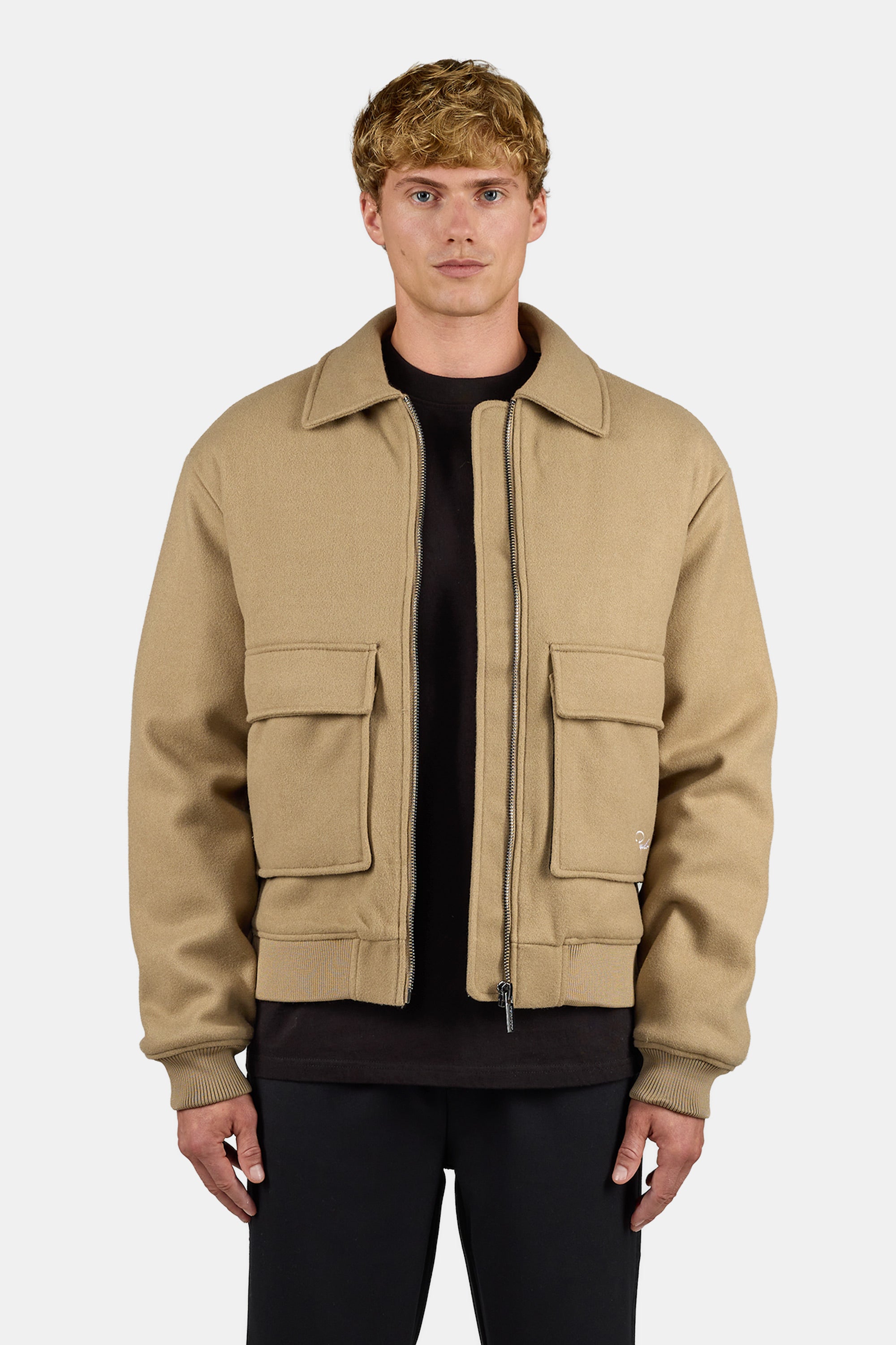 Aiken Wooloptic Bomberjacket Sand – PEGADOR®